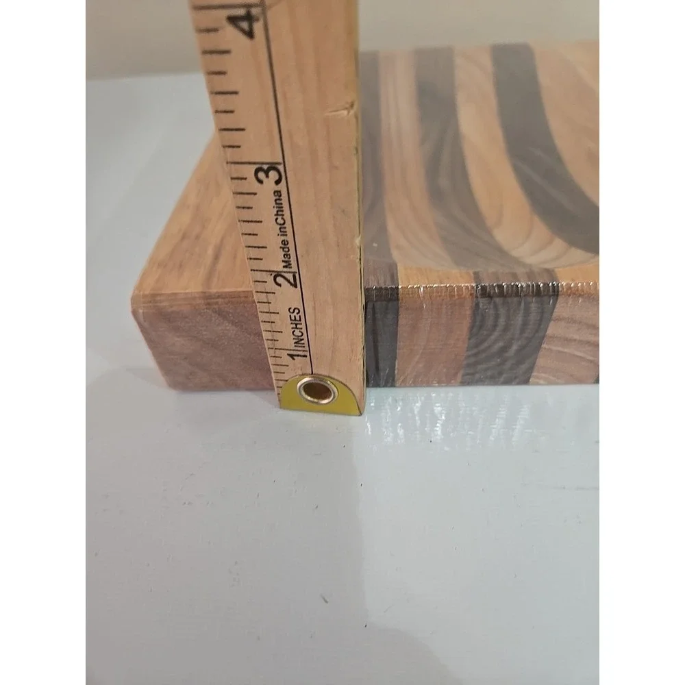 Alaska Ulu Bowl Block 8x8 Herb Prep Chopping Board Maple Walnut Wood USA NEW